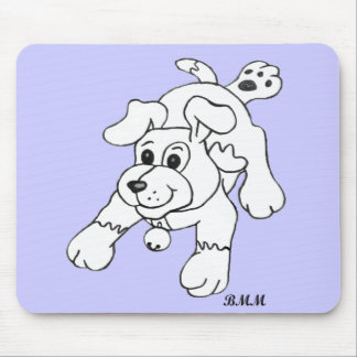 Happy Charcoal Pencil Dog Lineart Drawing Mouse Mat