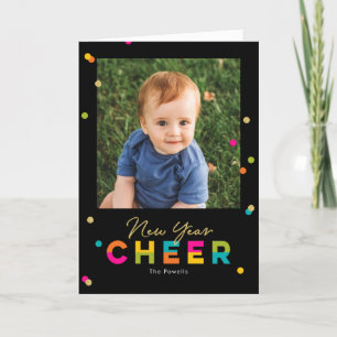 Happy Cheer Colourful Bright New Year Photo Card