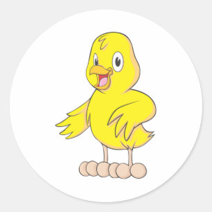 Happy Chick Classic Round Sticker