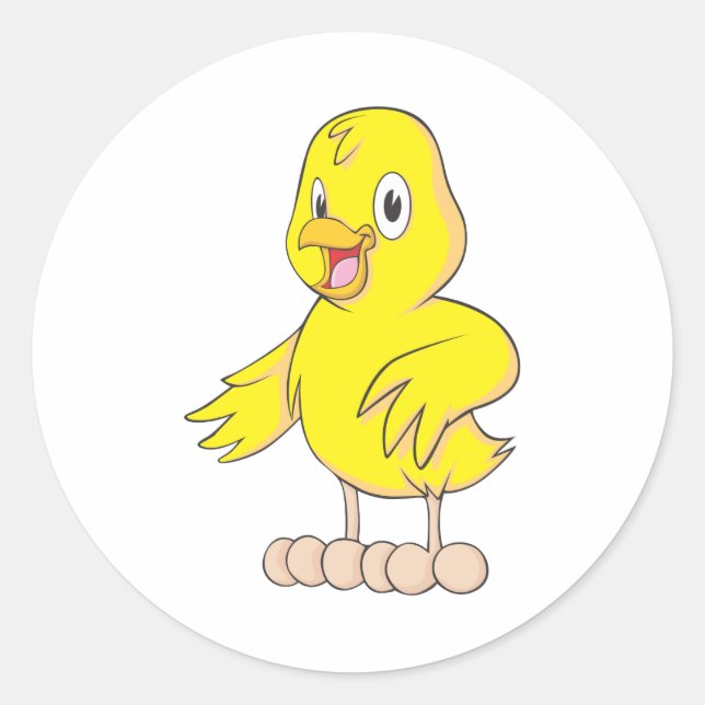 Happy Chick Classic Round Sticker (Front)