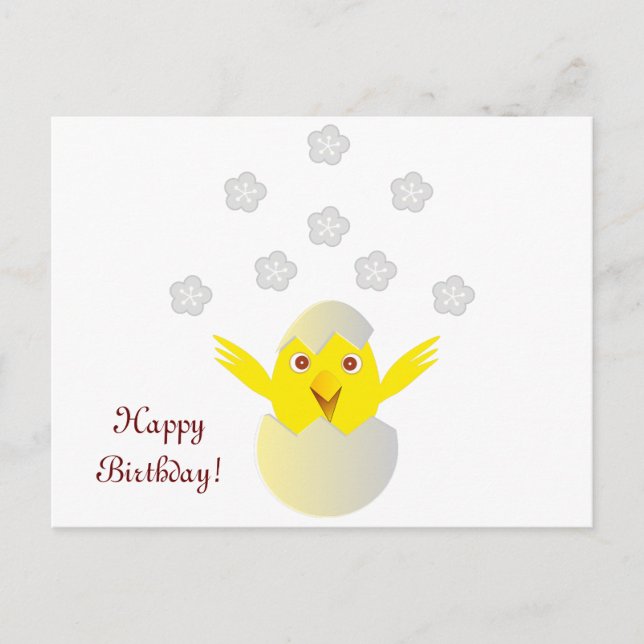 Happy chick in an egg postcard (Front)