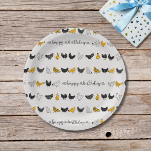 Happy Chicken Country Farm Animal Pattern Paper Plate