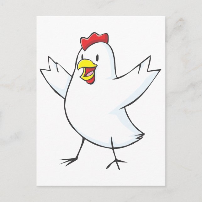 Happy Chicken Hen Cartoon Postcard (Front)