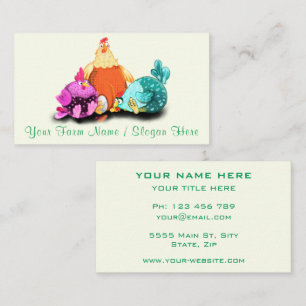 Happy Chickens Farm Fun Farmers Business Card