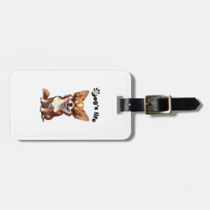 Happy Chihuahua � Cute Design for Dog Lovers Luggage Tag