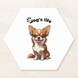 Happy Chihuahua � Cute Design for Dog Lovers Paper Coaster