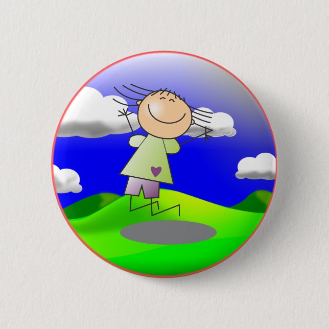 Happy Child at Play 6 Cm Round Badge (Front)