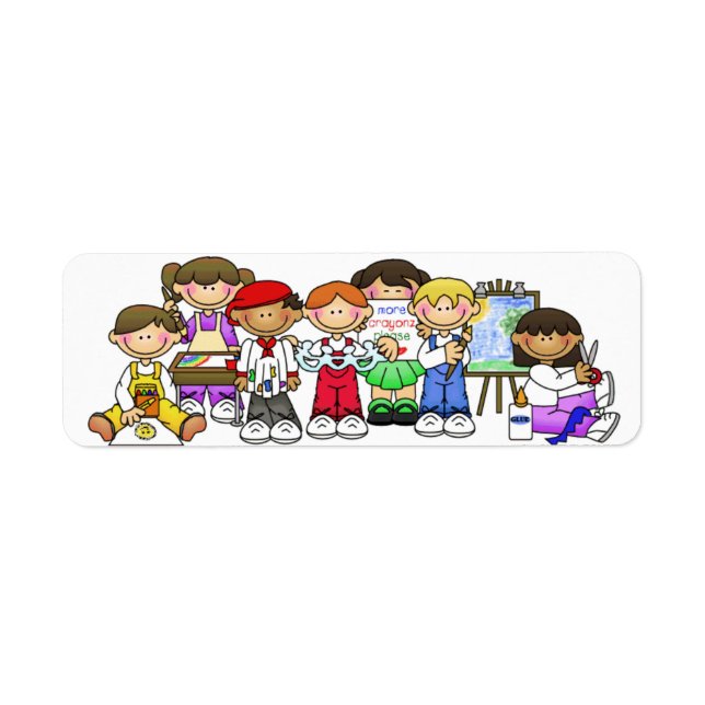 Happy Children Artists Painting Drawing Stickers (Front)