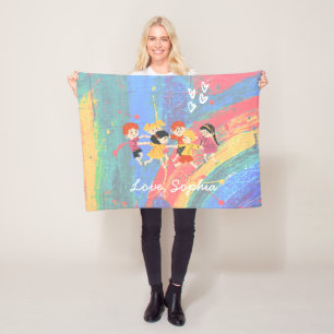 Happy Children  Fleece Blanket