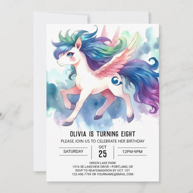 Happy Children Horse Birthday Invitation (Front)