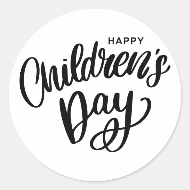 Happy Children's Day Classic Round Sticker (Front)