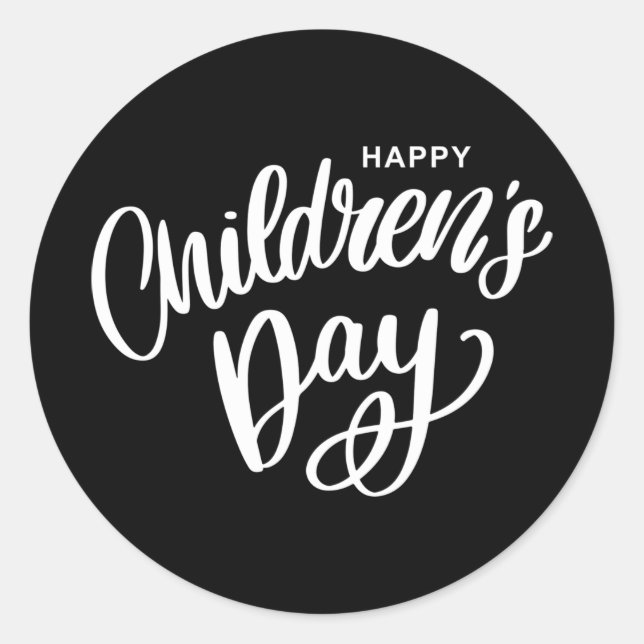 Happy Children's Day Classic Round Sticker (Front)