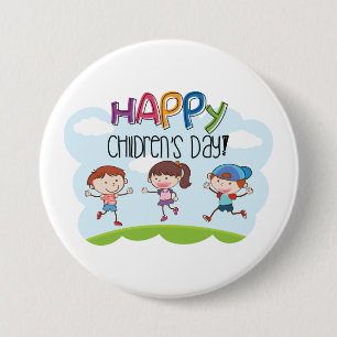 Happy Childrens Day Kids Celebration 7.5 Cm Round Badge