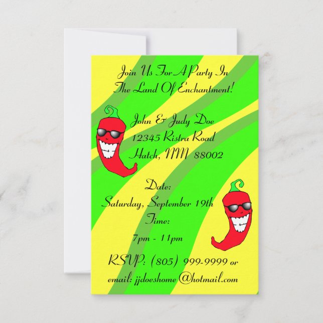Happy Chiles Pepper Ristra Chile peppers NM themed Invitation (Front)
