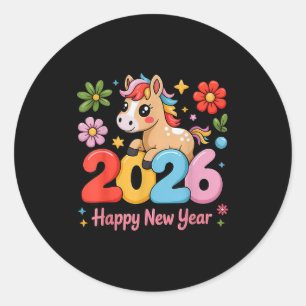 Happy Chinese Lunar New Year 2026 Year Of The Fire Classic Round Sticker