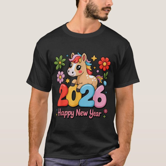 Happy Chinese Lunar New Year 2026 Year Of The Fire T-Shirt (Front)