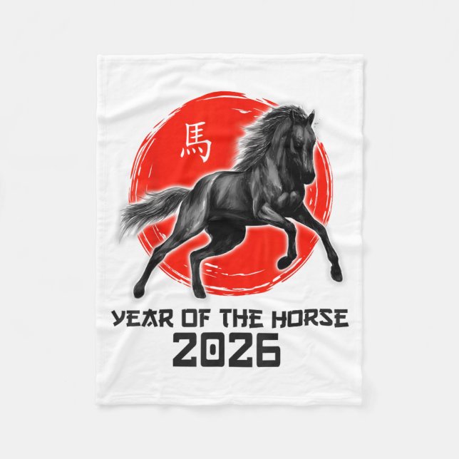 Happy Chinese Lunar New Year 2026 Zodiac Year Of T Fleece Blanket (Front)