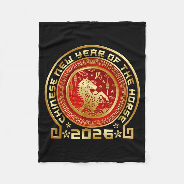 Happy Chinese Lunar New Year 2026 Zodiac Year Of T Fleece Blanket (Front)