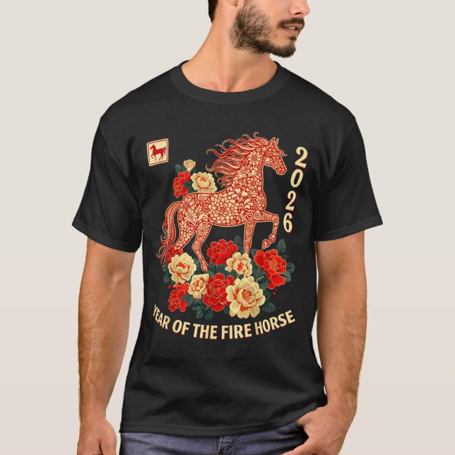 Happy Chinese Lunar New Year Of The Horse 2026 Kid T-Shirt (Front)
