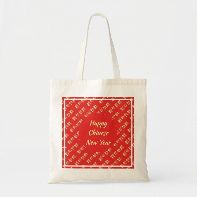 HAPPY CHINESE NEW YEAR 新年快乐 TOTE BAG (Front)