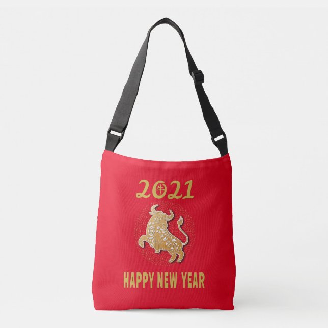 Happy Chinese New Year 2021 Crossbody Bag (Front)