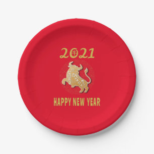 Happy Chinese New Year 2021 Paper Plate