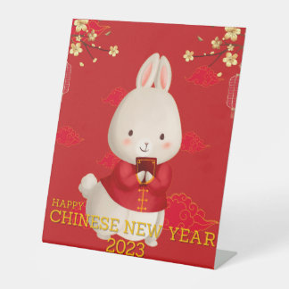 Happy Chinese New Year 2023 - Year Of Rabbit Pedestal Sign