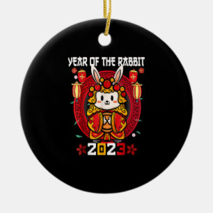 Happy Chinese New Year 2023 Year Of The Rabbit Zod Ceramic Tree Decoration