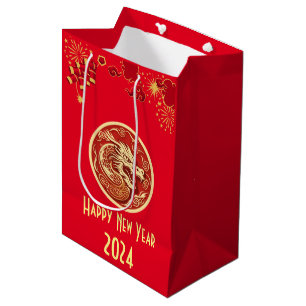 Happy Chinese New Year 2024 Dragon Medium Gift Bag