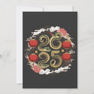 Happy Chinese New Year 2025 Snake Culture Holiday Card
