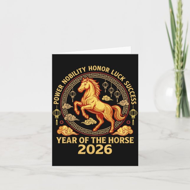 Happy Chinese New Year 2026 Year Of The Horse 2026 Card (Front)