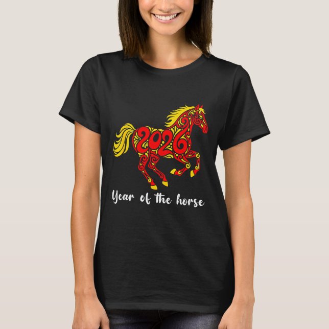 Happy Chinese New Year 2026 Year Of The Horse Horo T-Shirt (Front)