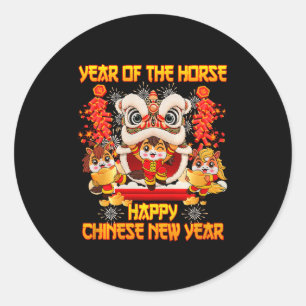 Happy Chinese New Year 2026 Year Of The Horse Kid Classic Round Sticker