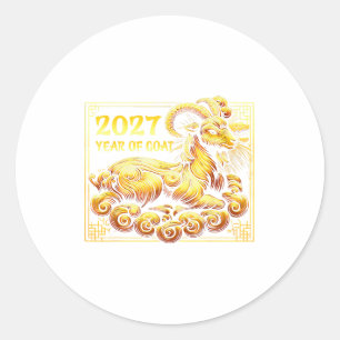 Happy Chinese New Year 2027 - Lunar New Year Goat  Classic Round Sticker