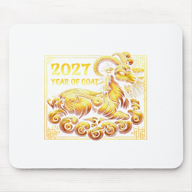 Happy Chinese New Year 2027 - Lunar New Year Goat  Mouse Mat (Front)