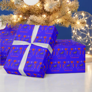 Happy Chinese new year blue Wrapping Paper