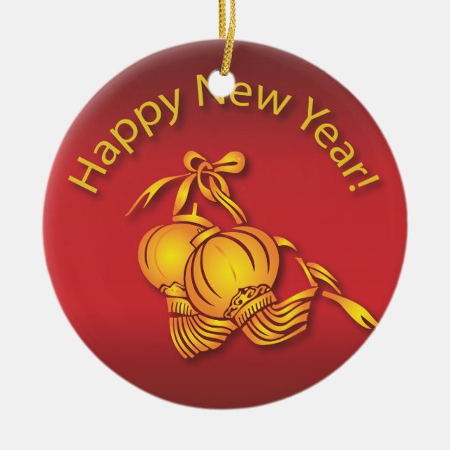 Happy Chinese New Year! Ceramic Tree Decoration (Front)