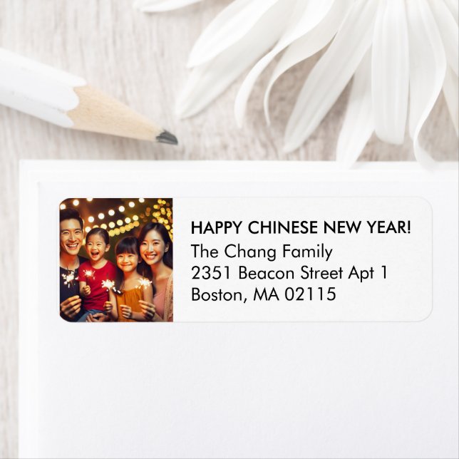 Happy Chinese New Year custom photo black & white (Insitu)