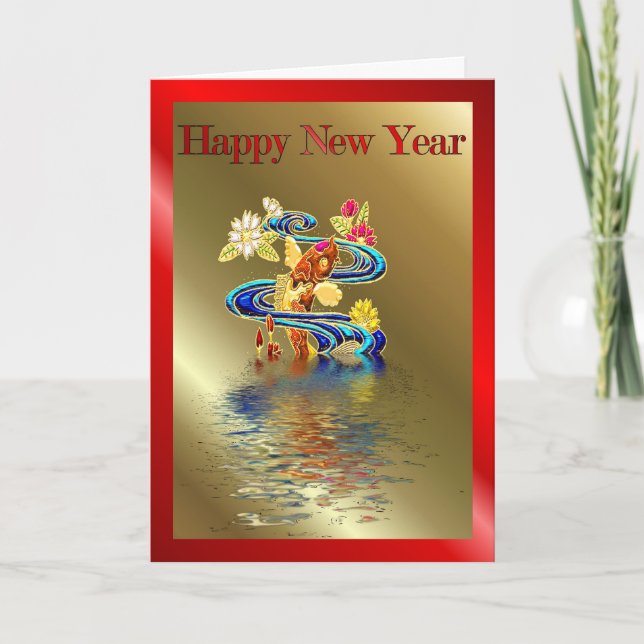 Happy Chinese New Year koi Vietnamese New Year Holiday Card (Front)