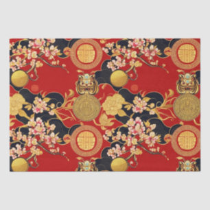 Happy Chinese New Year modern asian pattern Tissue Paper