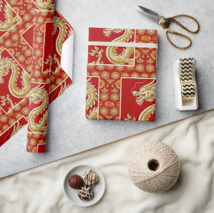 Happy Chinese New Year modern asian pattern Wrapping Paper