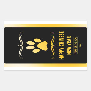 Happy Chinese New Year of the Dog 2018 Mod Rectangular Sticker