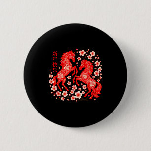 Happy Chinese New Year Of The Horse 2026 Lunar New 6 Cm Round Badge
