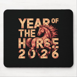 Happy Chinese New Year Of The Horse 2026 Lunar Zod Mouse Mat