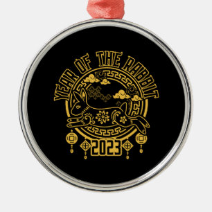 Happy Chinese New Year of the Rabbit 2023 Metal Or Metal Tree Decoration