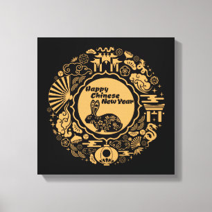 Happy Chinese New Year of the Rabbit Canvas Print