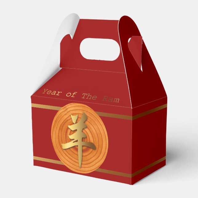 Happy Chinese New Year of The Ram Gable Favour Box (Front Side)