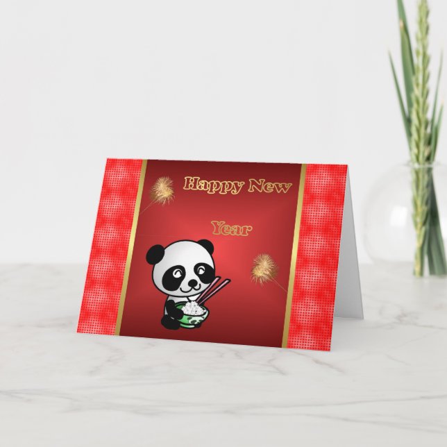 Happy Chinese New Year panda Vietnamese New Year Holiday Card (Front)