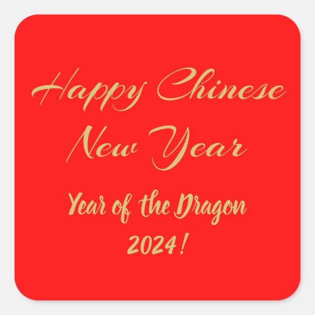 Happy Chinese New Year Square Sticker (Front)