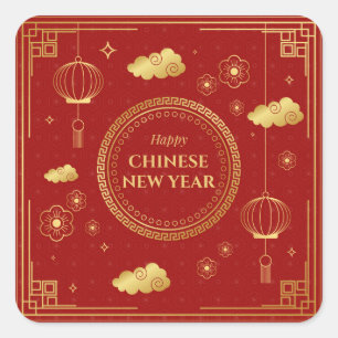 Happy Chinese New Year Square Sticker